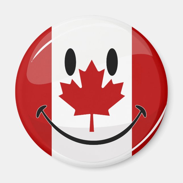 Íman Sinalizador Canadiano brilhante sorridente (Frente)