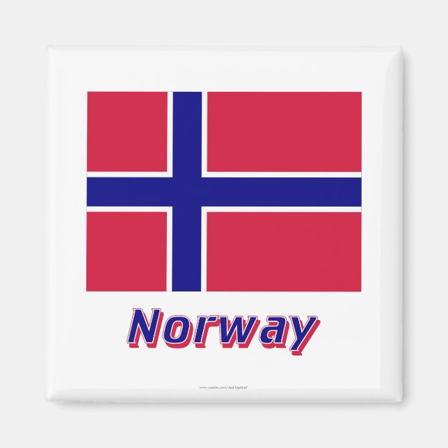Íman Sinalizador da Noruega com Nome (Frente)