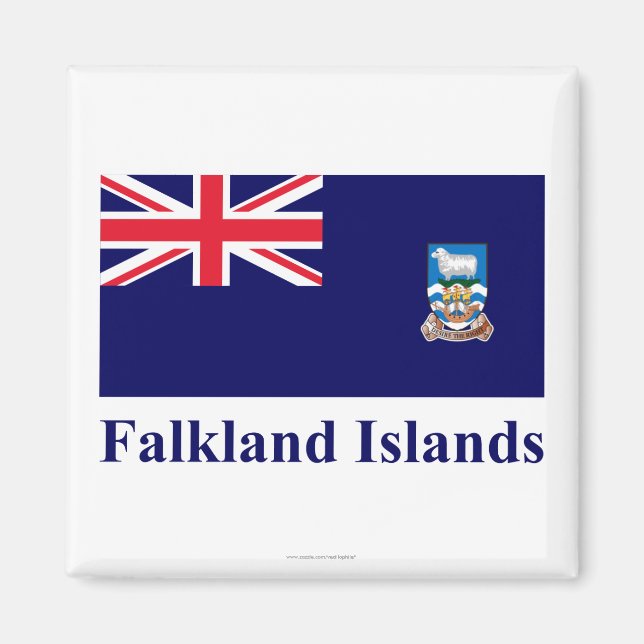 Íman Sinalizador das Ilhas Falkland com Nome (Frente)