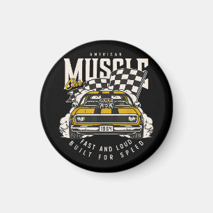 Íman Sinalizador de Corrida Muscular Americana Vintage