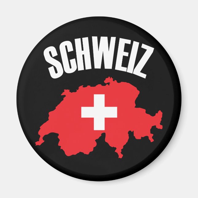 Íman Sinalizador de Mapa de Suiça Schweiz (Frente)