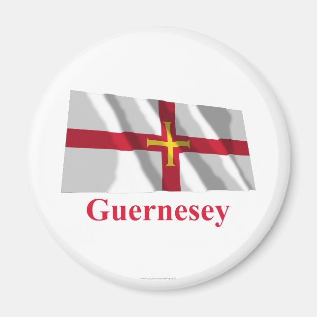 Íman Sinalizador de onda de Guernsey com nome em Gueren (Frente)