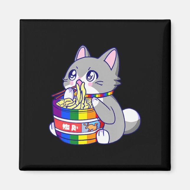 Íman Sinalizador de Orgulho com Gato de Orgulho de Anim (Frente)