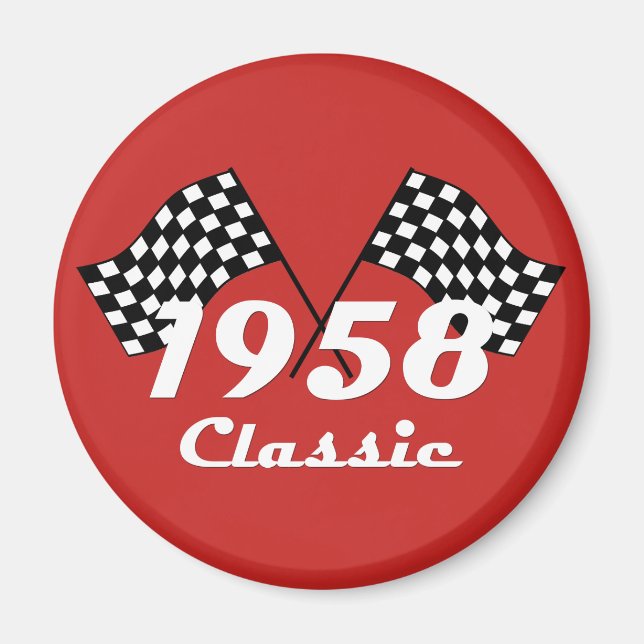 Íman Sinalizador de Raça Clássica Verificada em Preto e (Frente)