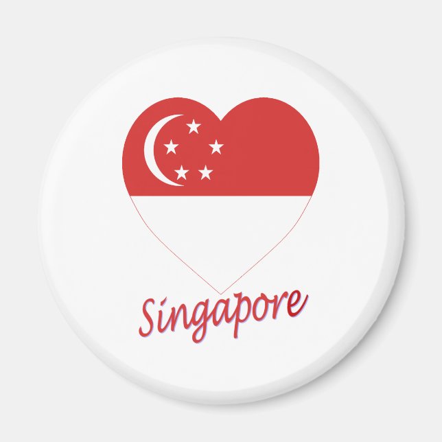 Íman Sinalizador de Singapura Heart (Frente)
