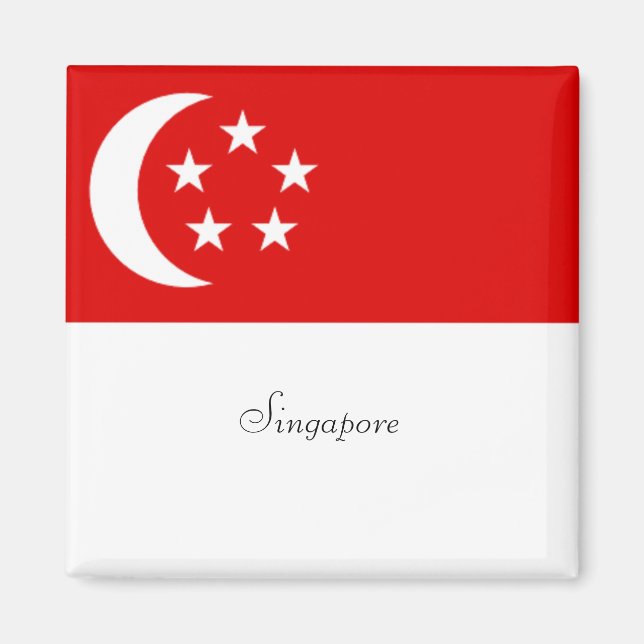 Íman Sinalizador de Singapura, rotulado, (Frente)