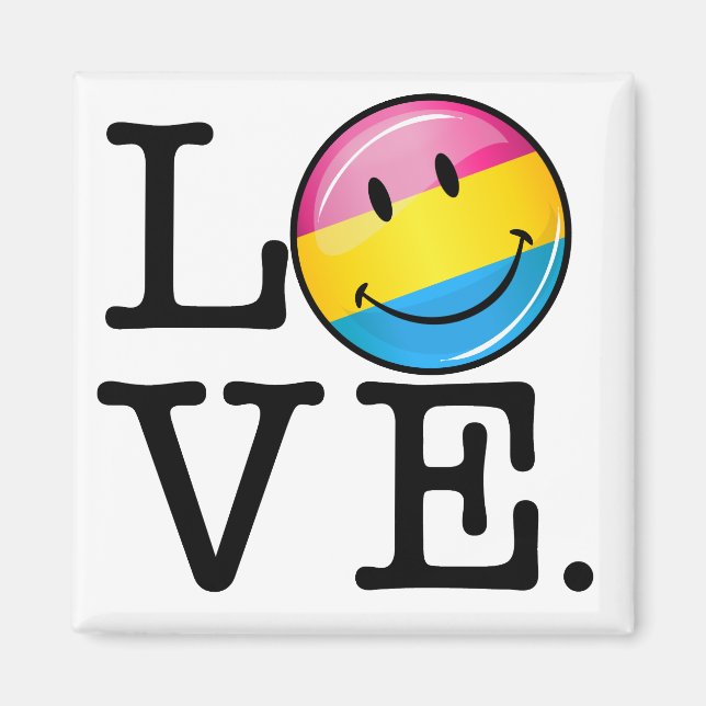 Íman Sinalizador de Sorriso de Amor Pansexual (Frente)