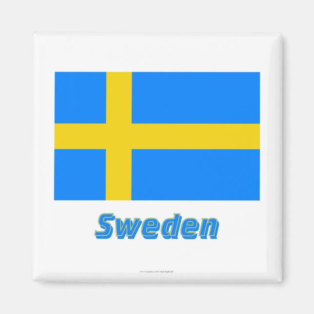Íman Sinalizador de suecia com Nome (Frente)