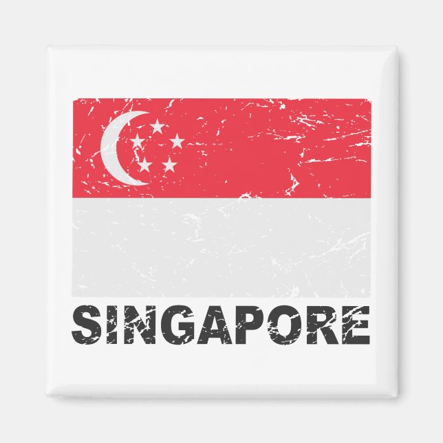 Íman Sinalizador de Vintage de Singapura (Frente)