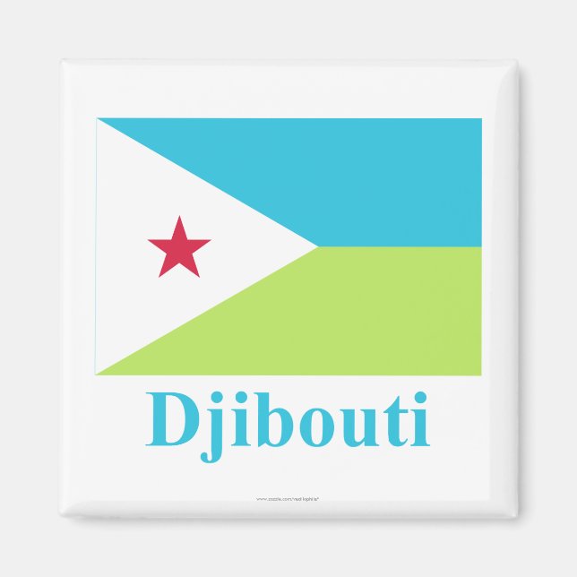 Íman Sinalizador Djibouti com Nome (Frente)