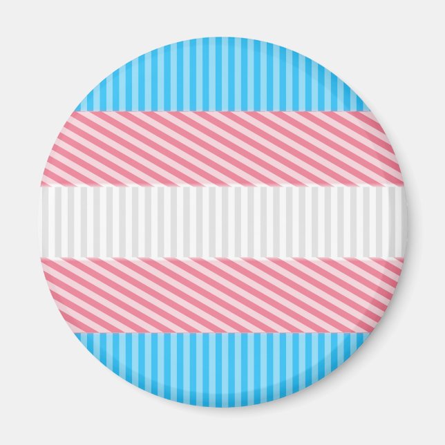 Íman Sinalizador do Abstrato Transgender Pride Stripe F (Frente)