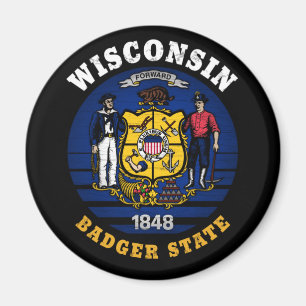 ÍMAN SINALIZADOR DO ESTADO DO WISCONSIN BADGER