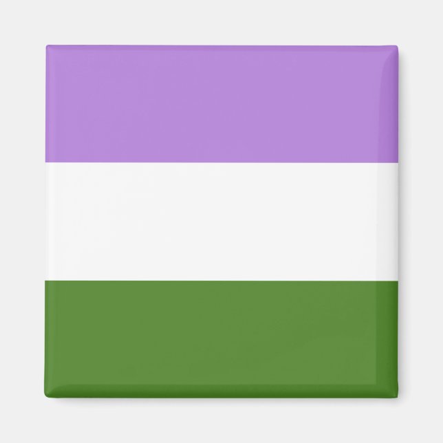 Íman Sinalizador do Orgulho do Genderqueer (Frente)