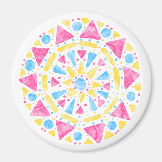 Íman Sinalizador do Orgulho Pansexual Amarelo Azul-Rosa (Frente)