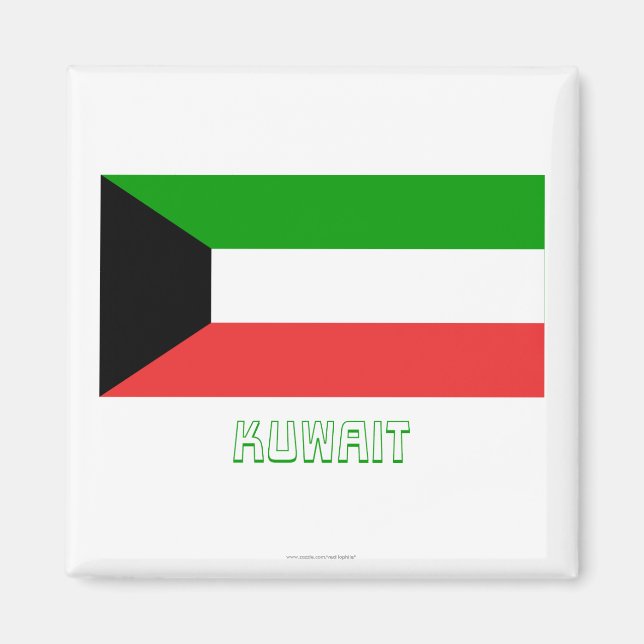 Íman Sinalizador Kuwait com nome (Frente)