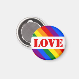 Íman Sinalizador LGBTQ+ Arco-íris com Amor pelo Mês do 