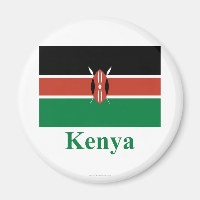 Íman Sinalizador Quênia com Nome (Frente)