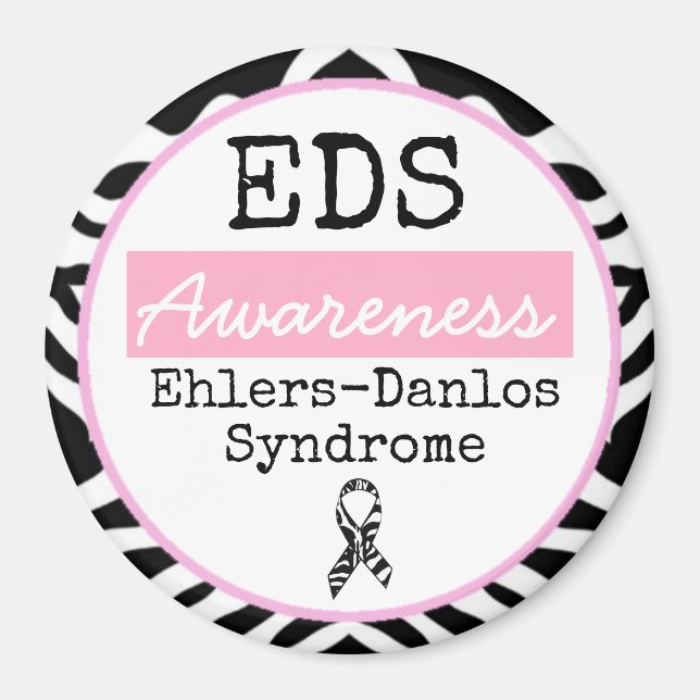 Íman Síndrome de Ehlers-Danlos-Negro e Branco Magnet ED (Frente)
