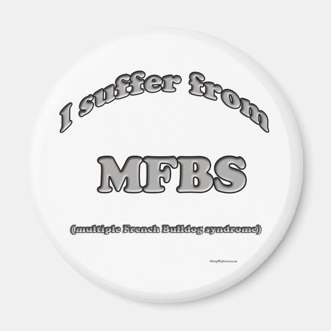 Íman Síndrome do Buldogue Francês - Magnet (Frente)