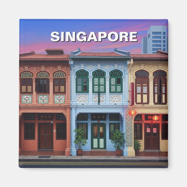 Íman Singapura - Shophouses Viagem (Frente)