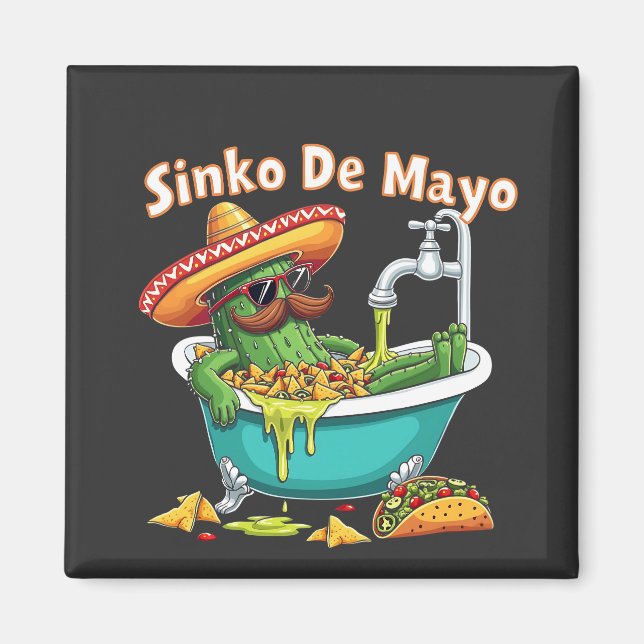 Íman Sinko de Mayo"Cinco engraçados de Mayo Cactus (Frente)