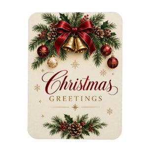 Íman Sino de Natal Vintage Estilo de Natal no Ramo de P