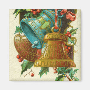 Íman Sinos de Natal, Cartão de Boas Festas Vintage Fest