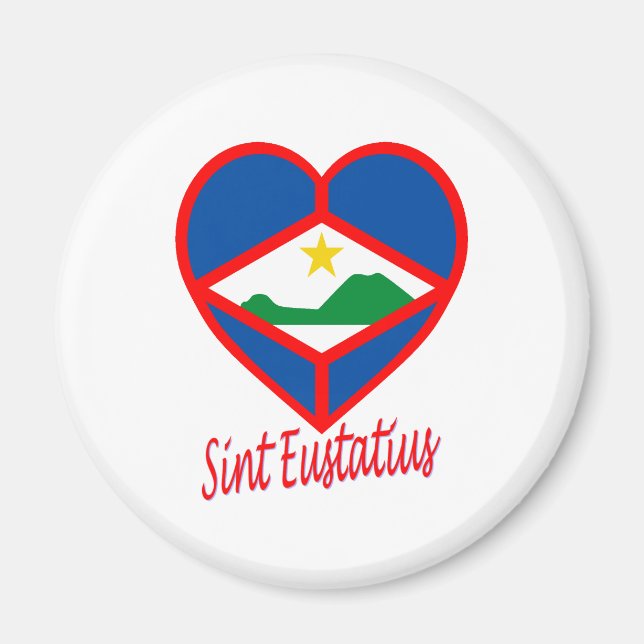 Íman Sint Eustatius Flag Heart (Frente)
