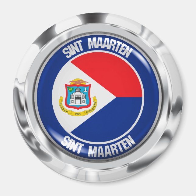 Íman Sint Maarten Round Emblem (Frente)