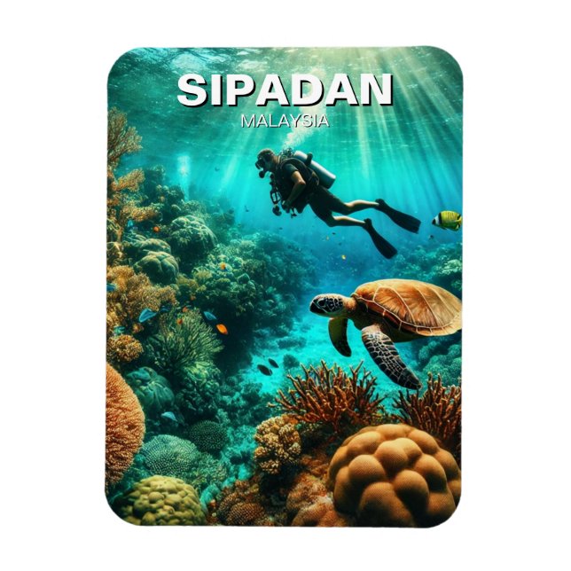 Íman Sipadan Malásia Scuba Diver (Vertical)