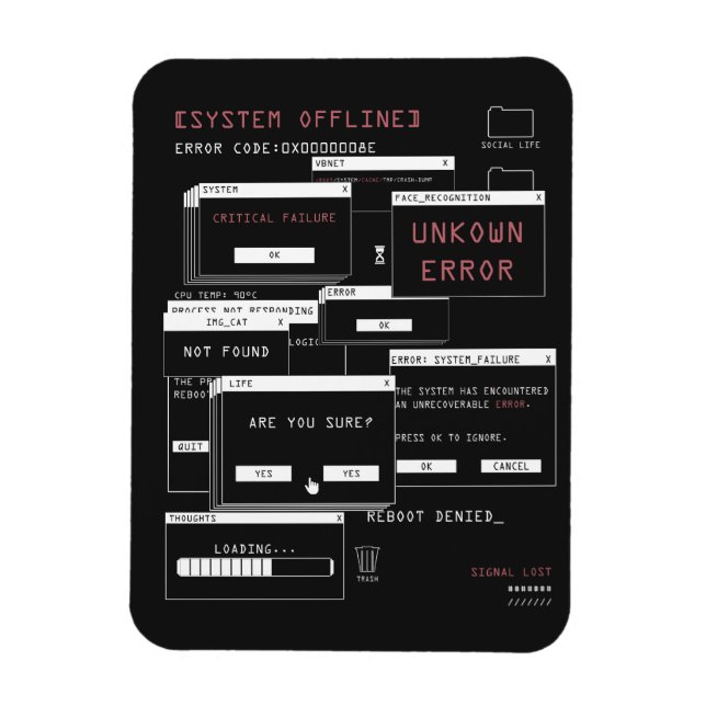 Íman Sistema Offline - Design Techno-Brutalist (Vertical)