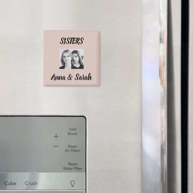 Íman Sister Gift Magnet – Personalized with Names&Photo (In Situ (Fridge))