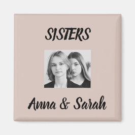 Íman Sister Gift Magnet – Personalized with Names&Photo