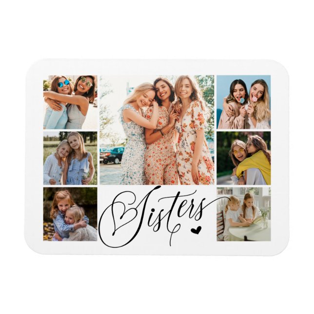 Íman Sister Photo Collage Typoographic Keepsait (Horizontal)
