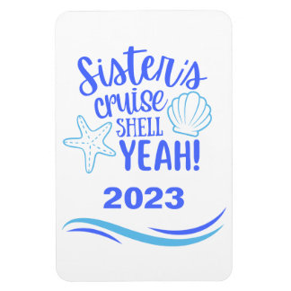 Íman Sisters Cruise Shell Sim Stateroom Magnet