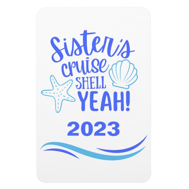 Íman Sisters Cruise Shell Sim Stateroom Magnet (Vertical)