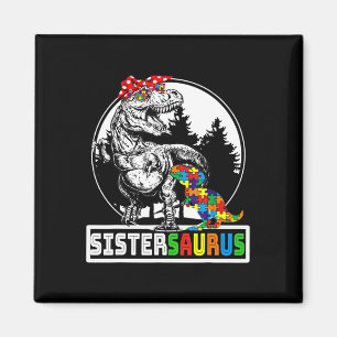 Íman Sistersaurus T Rex Dinossaur Irmã Saurus Autism A