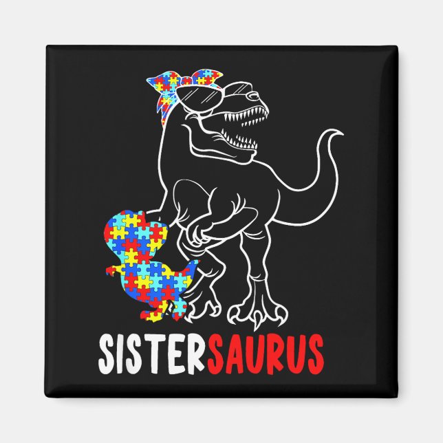 Íman Sistersaurus T Rex Dinossauro Conscientização do A (Frente)