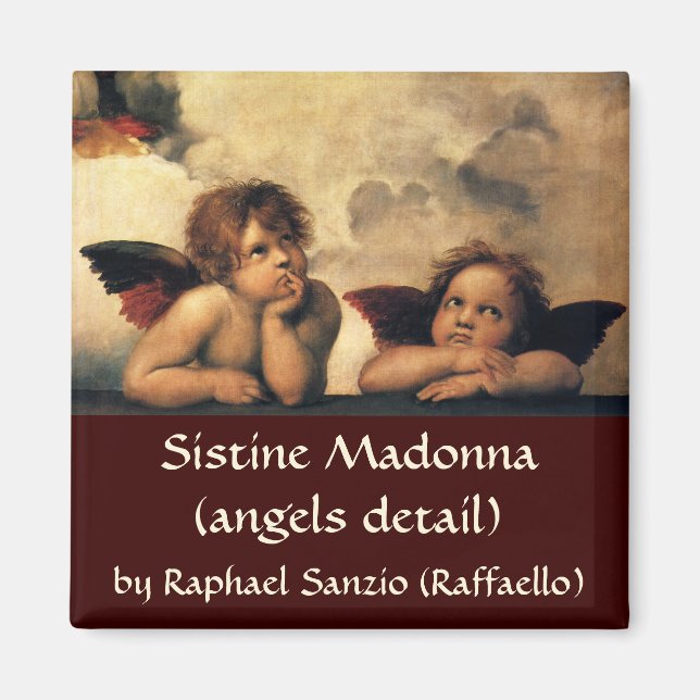 Íman Sistine Madonna Angels por Raphael Sanzio (Frente)