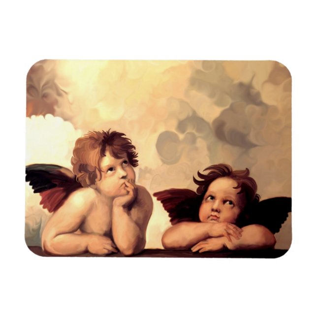 Íman Sistine Madonna Cherubs Raffaelo Sanzio (Horizontal)