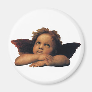 Íman Sistine Madonna, detalhe Angels de Raphael Sanzio