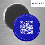 Íman Site de casamento Detalhes do código QR rsvp real<br><div class="desc">Adicione sua url para seu site de casamento. Para obter informações,  detalhes,  rsvp online. Um fundo azul real,  texto branco.</div>