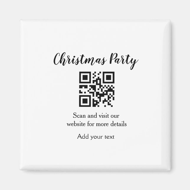 Íman site de festa de natal simples código de barras QR (Frente)