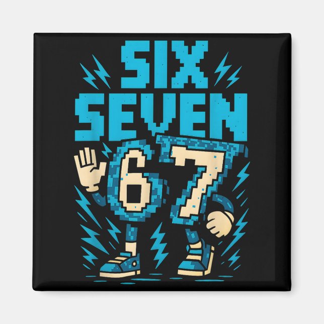 Íman Six Seven 67 Xel Gamer Apparel Retro Block Style A (Frente)