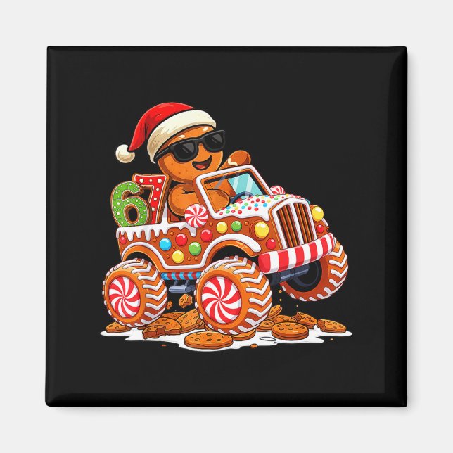 Íman Six Seven 6 7 Monster Truck Gingerbread Man Christ (Frente)