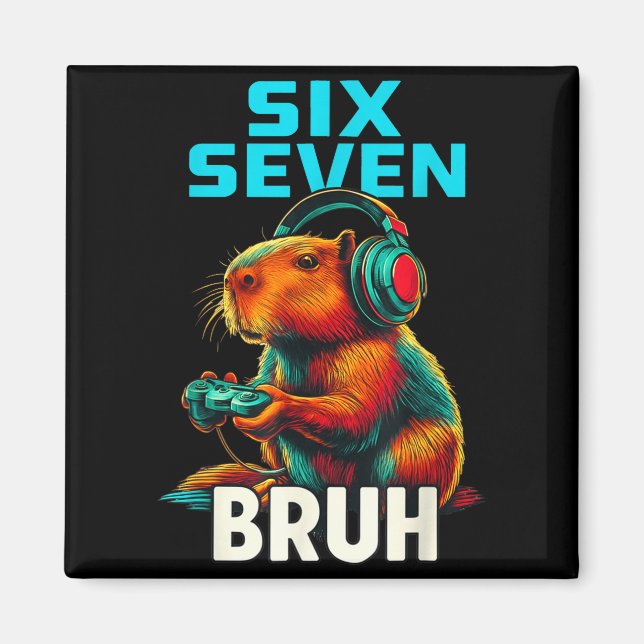 Íman Six Seven Bruh 67 Meme Funny Capybara  (Frente)