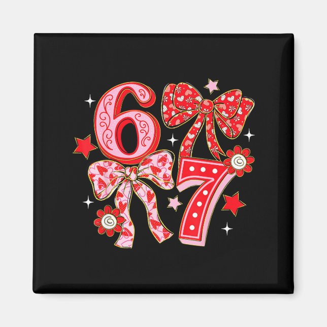 Íman Six Seven Coquette Girl Bow Cool Meme 67 Valentine (Frente)