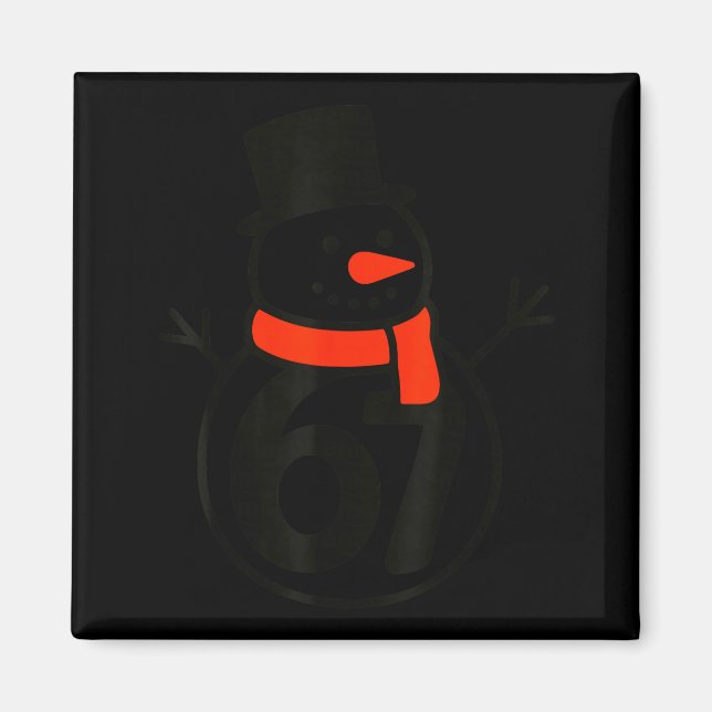 Íman Six Seven Kids 67 Boys Girls 6 7 Christmas Snowman (Frente)