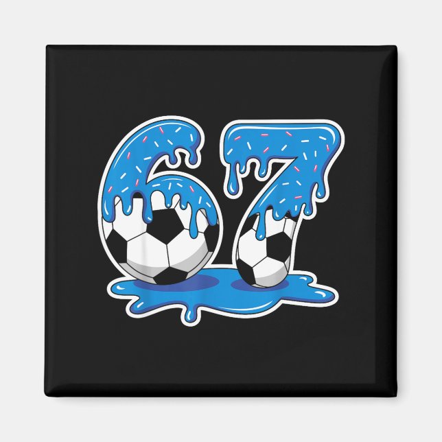 Íman Six Seven Soccer Ice Cream Drip Funny Design  (Frente)