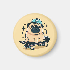 Íman Skate de Cute Pug